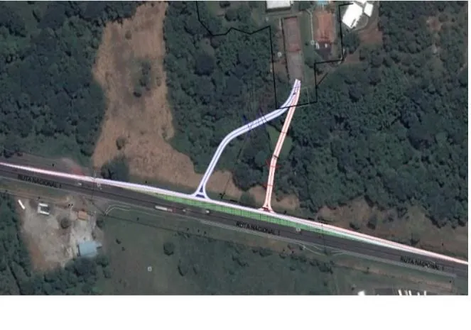 Acceso Autopista Bernardo Soto INCAE Business School Costa Rica obra vial